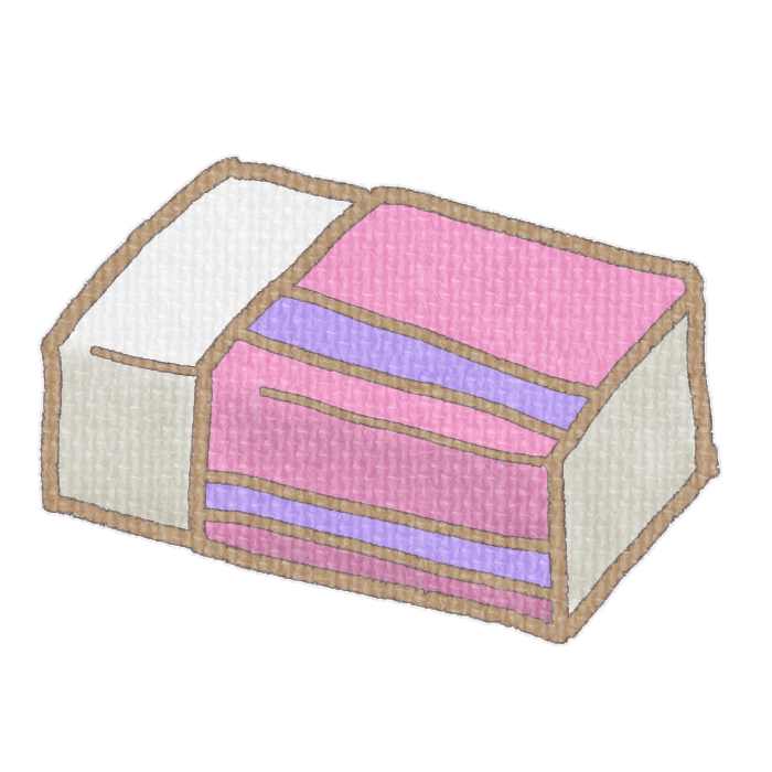 ピンク色の消しゴムの透過イラスト