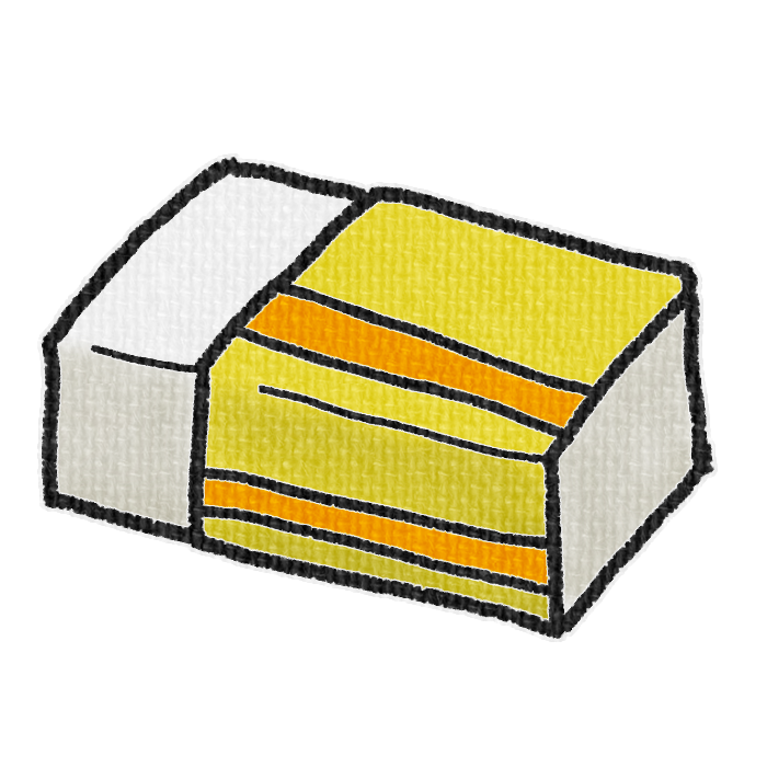 黄色の消しゴムの透過イラスト
