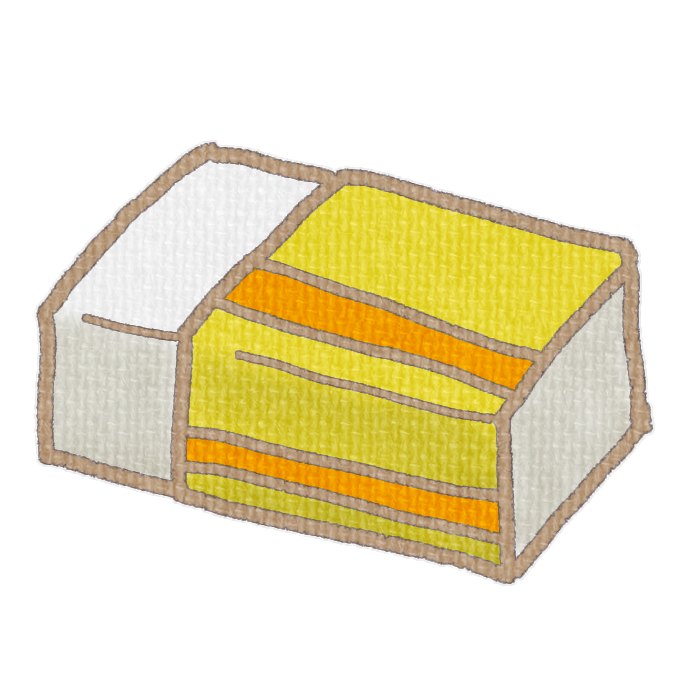 黄色の消しゴムの透過イラスト