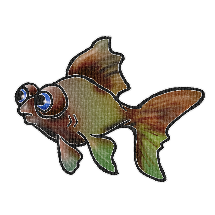 茶色いメタリックカラーの金魚の透過イラスト