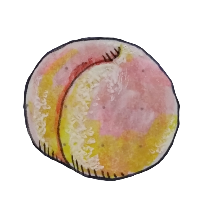 百均マーカーで描いた桃の透過イラスト