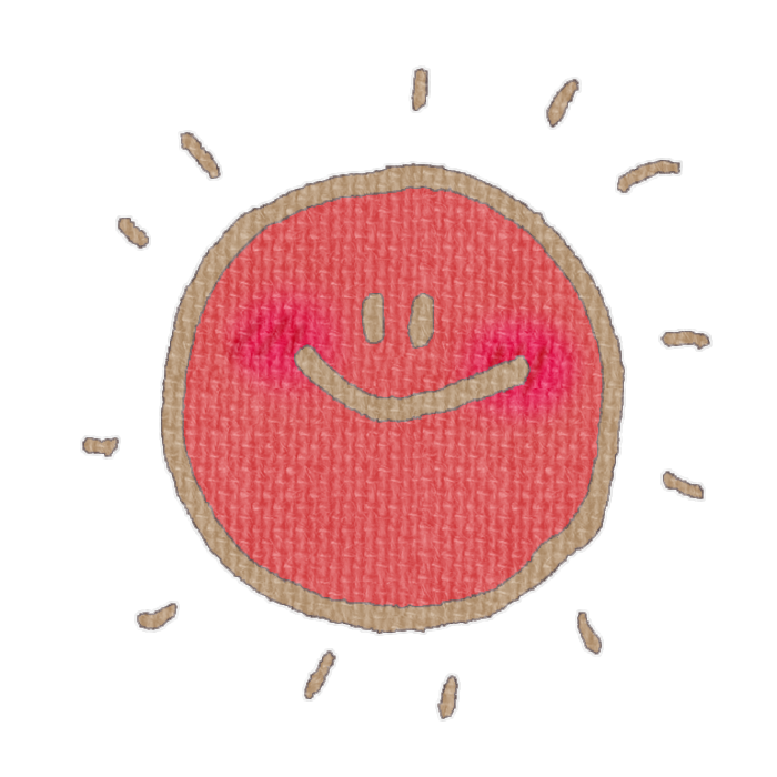 赤いおひさまの透過イラスト素材