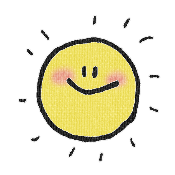黄色いおひさまの透過イラスト素材