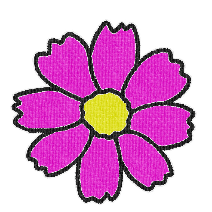 濃いピンク色のコスモスの透過イラスト