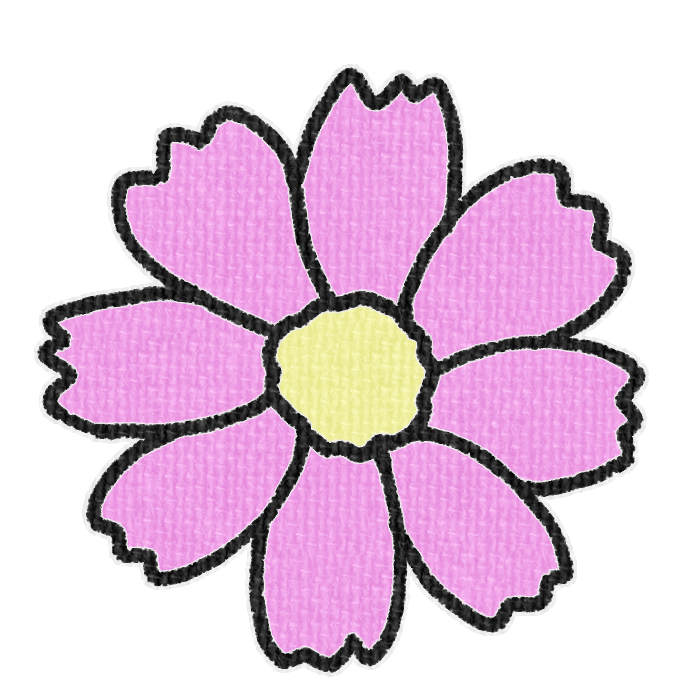 淡いピンク色のコスモスの透過イラスト