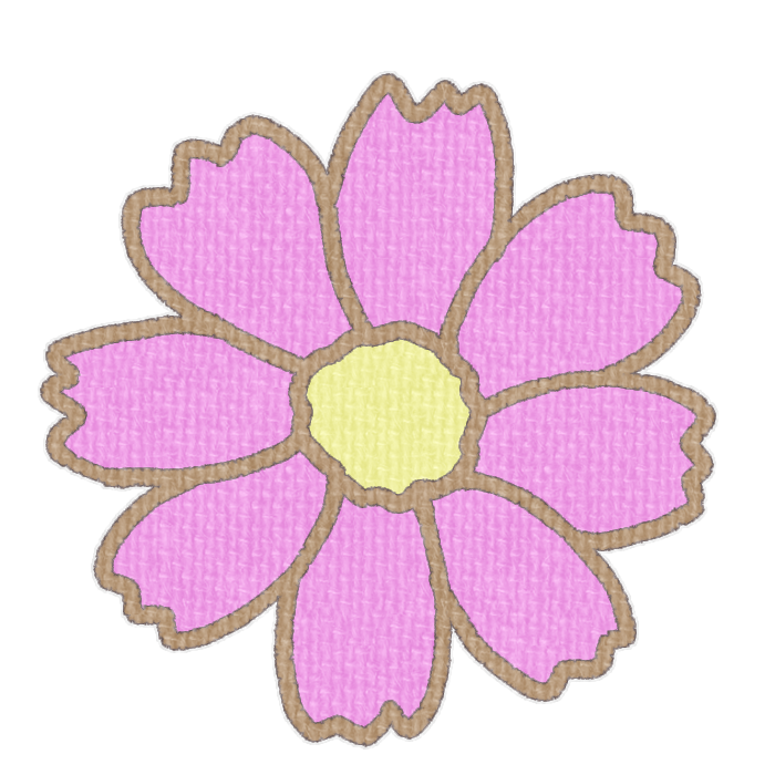 淡いピンク色のコスモスの透過イラスト
