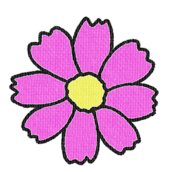 ピンク色のコスモスの透過イラスト