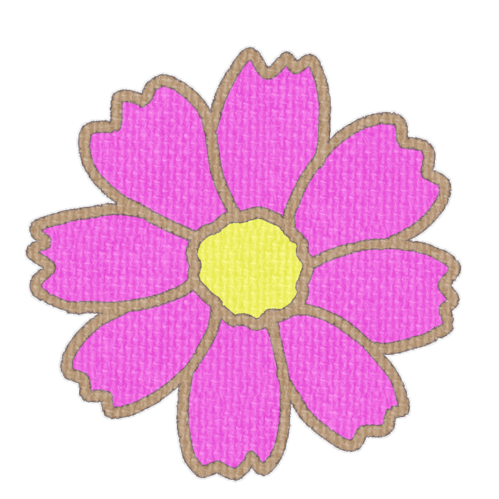 ピンク色のコスモスの透過イラスト