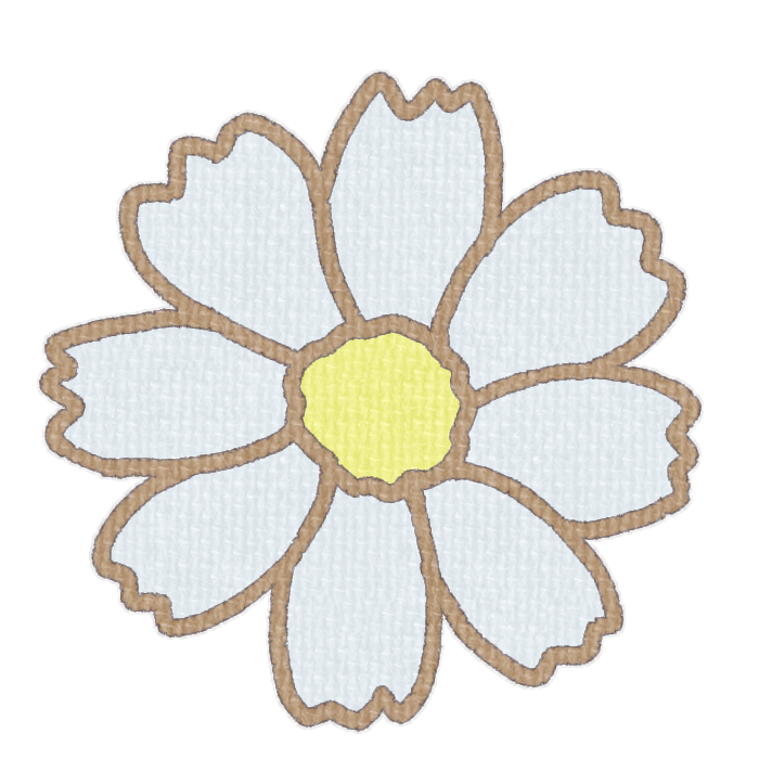 白色のコスモスの透過イラスト