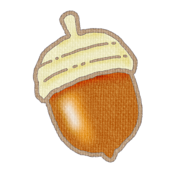 黄土色のどんぐりの透過イラスト