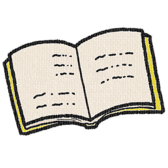 黄色の表紙の本の透過イラスト