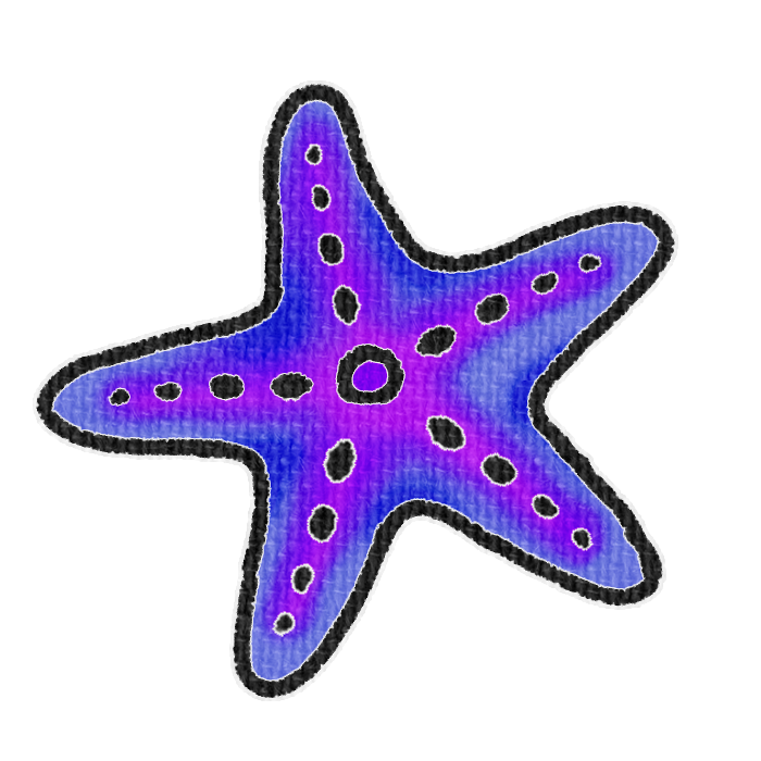 紫色のヒトデの透過イラスト
