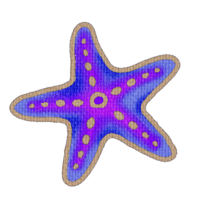 紫色のヒトデの透過イラスト
