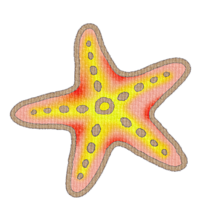 黄色のヒトデの透過イラスト