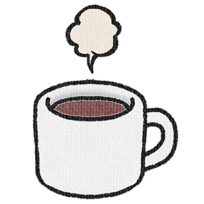 白色のマグカップに入ったホットドリンクの透過イラスト