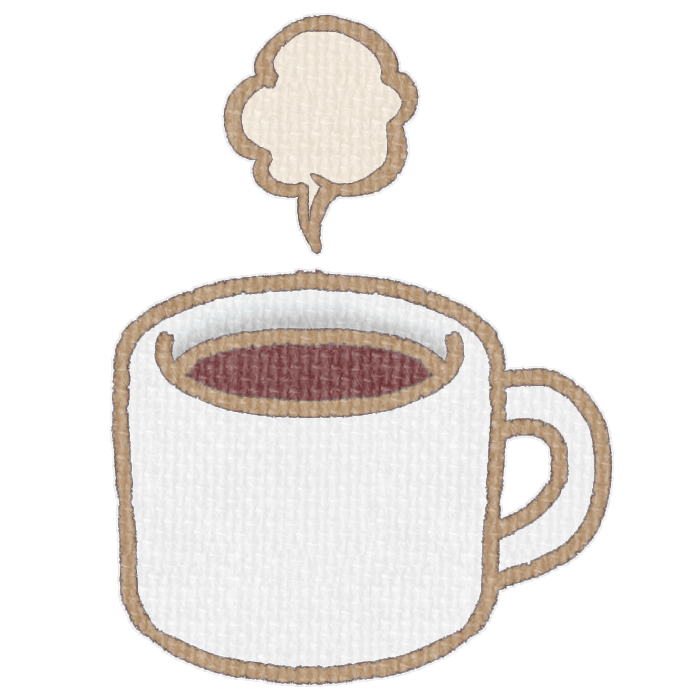 白色のマグカップに入ったホットドリンクの透過イラスト