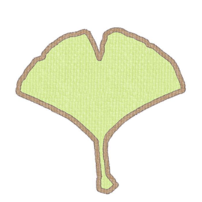 黄緑色のイチョウの葉の透過イラスト