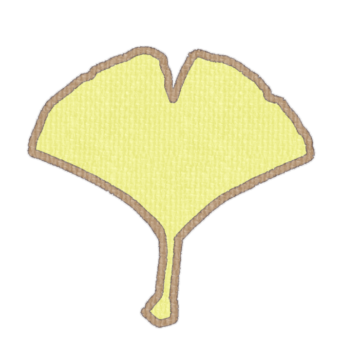 淡い黄色のイチョウの葉の透過イラスト