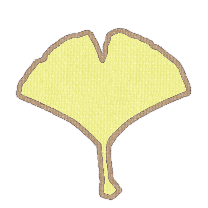 泡い黄色のイチョウの葉の透過イラスト