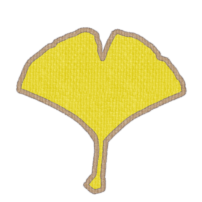 黄色のイチョウの葉の透過イラスト