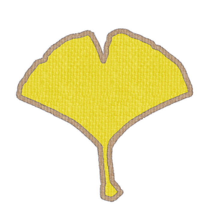 黄色のイチョウの葉の透過イラスト