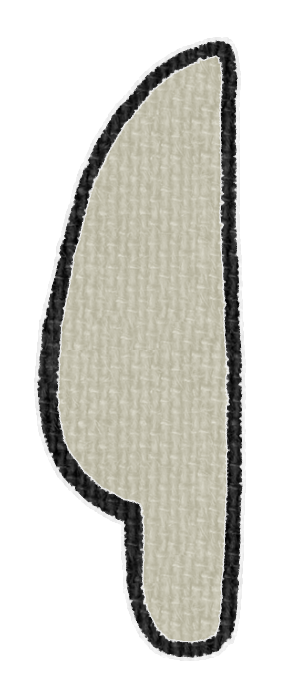 灰色のナイフの透過イラスト