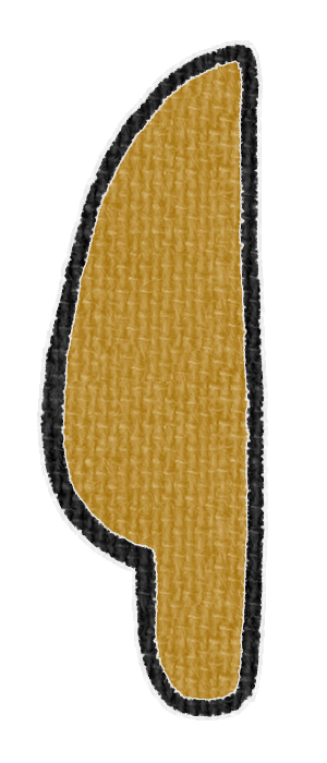 黄土色のナイフの透過イラスト