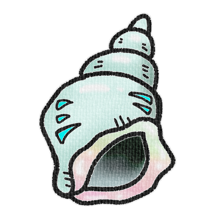 緑色の右巻き巻貝の透過イラスト素材
