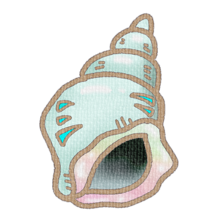 緑色の右巻き巻貝の透過イラスト素材