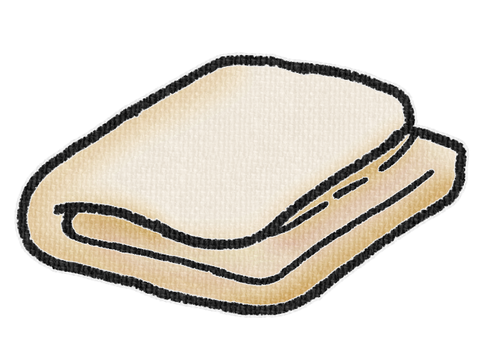 たたまれた黄色の毛布の透過イラスト