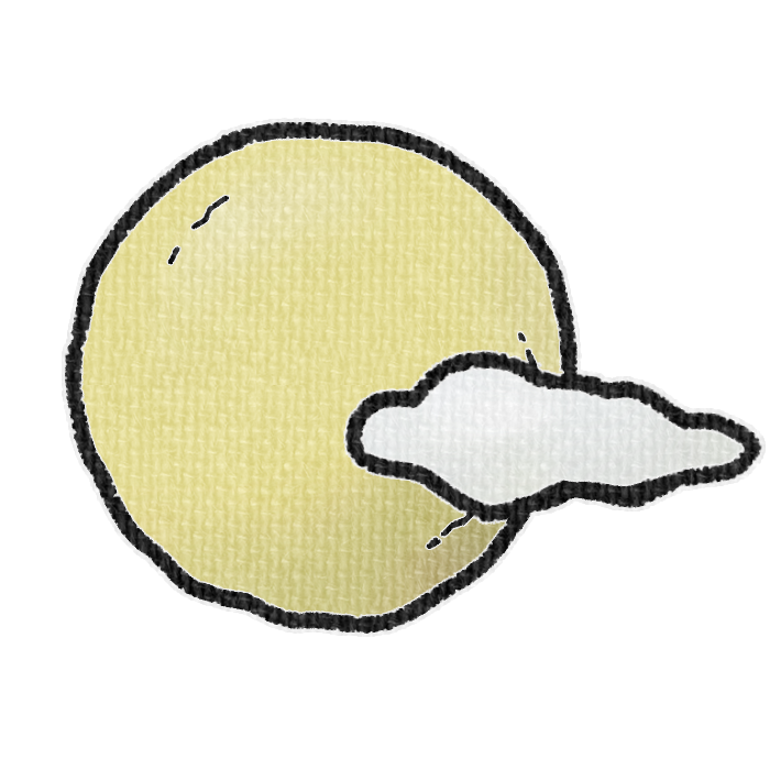 雲がかかった満月の透過イラスト