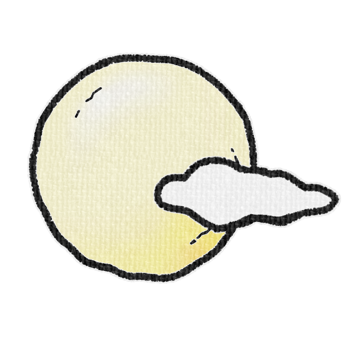 雲がかかった満月の透過イラスト