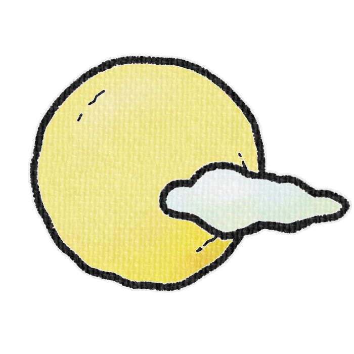 雲がかかった満月の透過イラスト