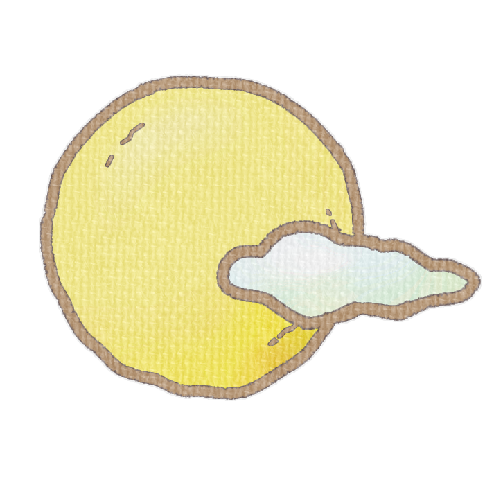 雲がかかった満月の透過イラスト
