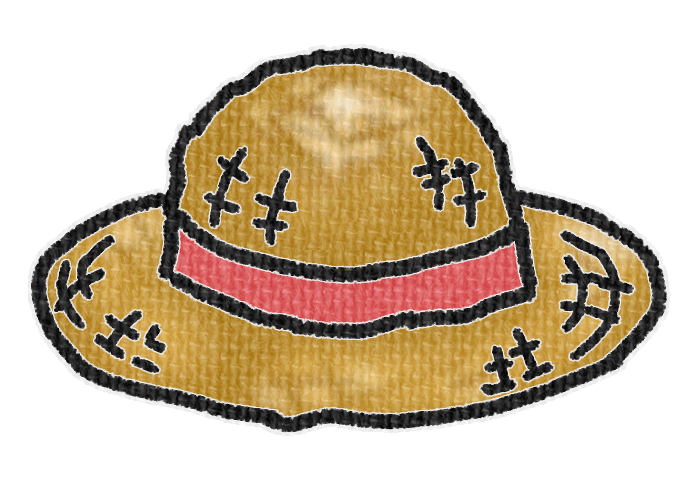 赤いリボンの麦わら帽子の透過イラスト素材