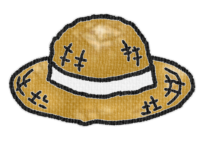 白いリボンの麦わら帽子の透過イラスト素材