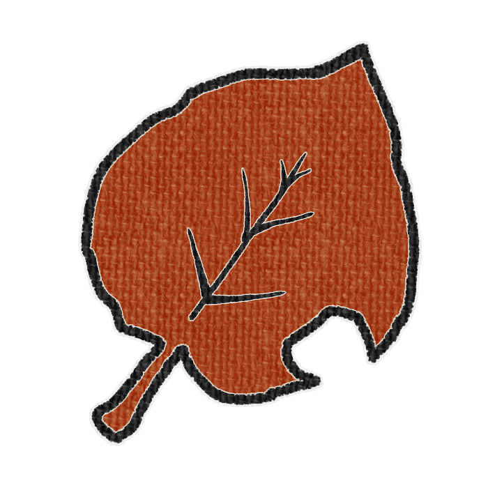 虫食いのある茶色の落ち葉の透過イラスト