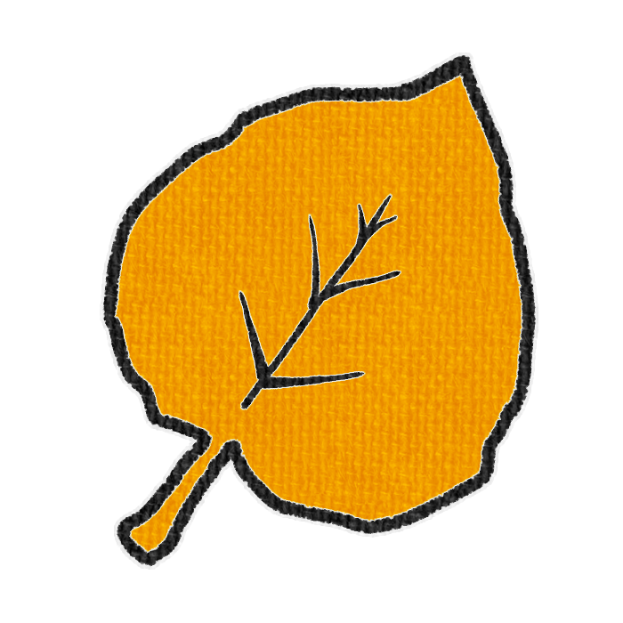 オレンジ色の落ち葉の透過イラスト