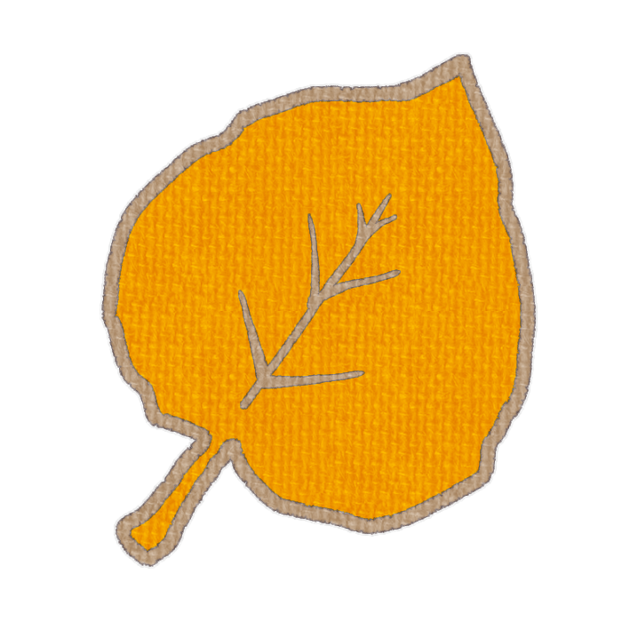 オレンジ色の落ち葉の透過イラスト
