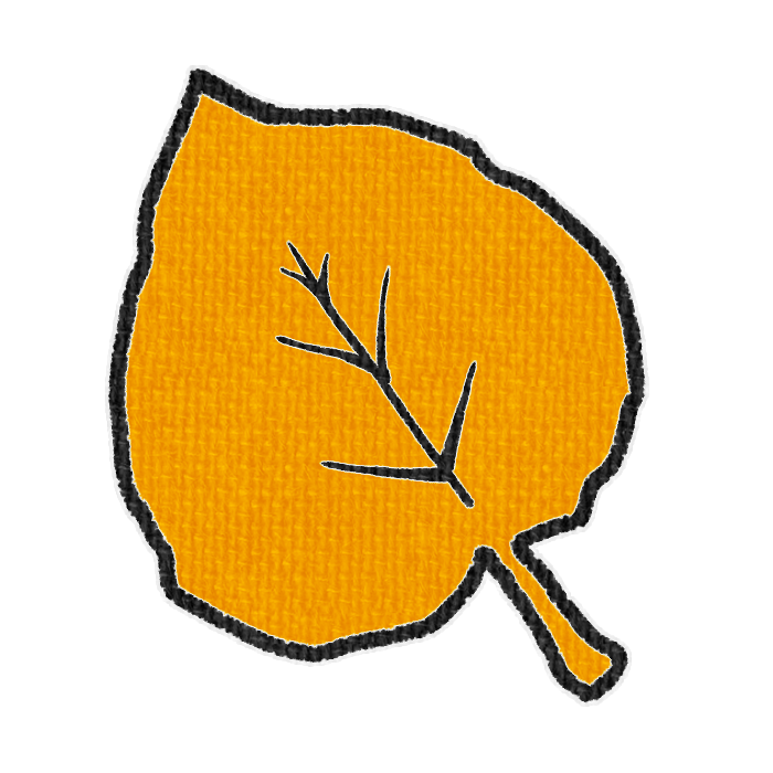 オレンジ色の落ち葉の透過イラスト
