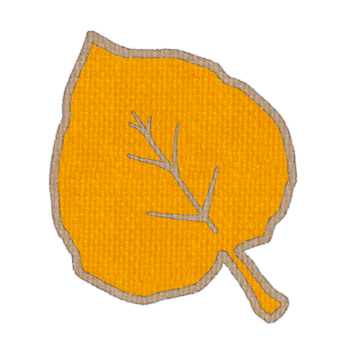 オレンジ色の落ち葉の透過イラスト