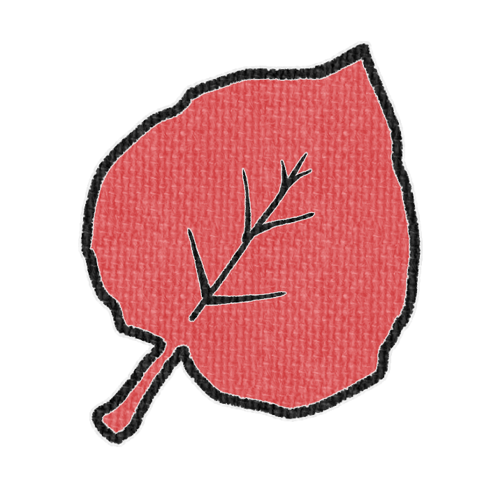 赤色の落ち葉の透過イラスト