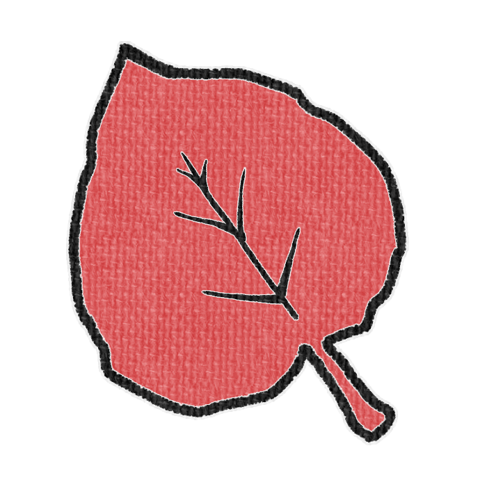 赤色の落ち葉の透過イラスト