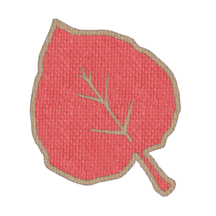 赤色の落ち葉の透過イラスト