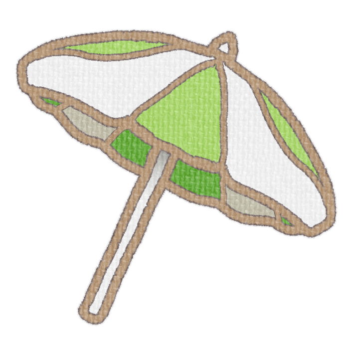 黄緑色のパラソルの透過イラスト素材