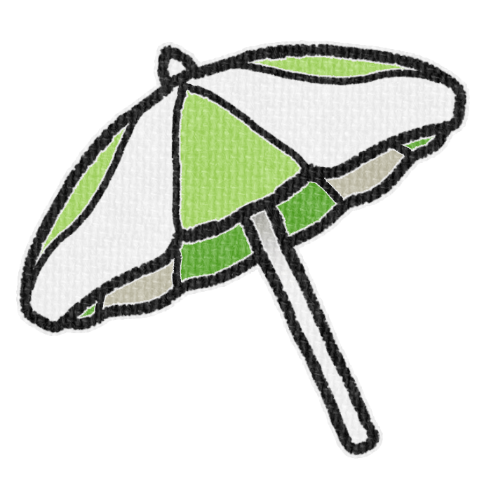 黄緑色のパラソルの透過イラスト素材