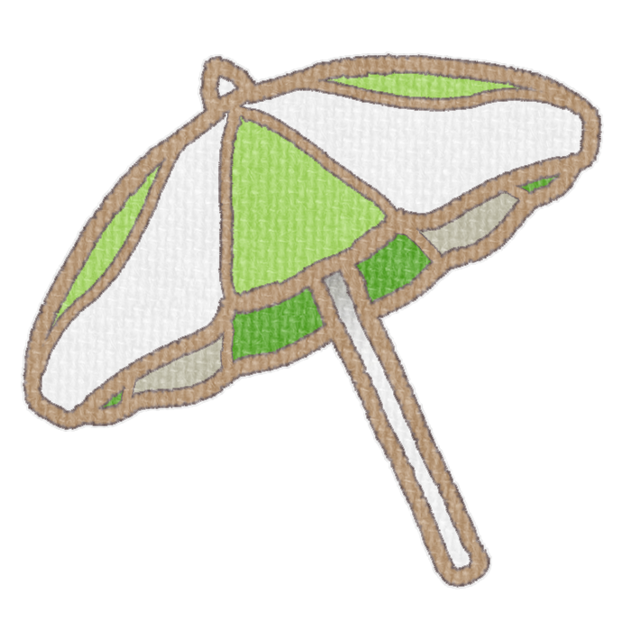 黄緑色のパラソルの透過イラスト素材