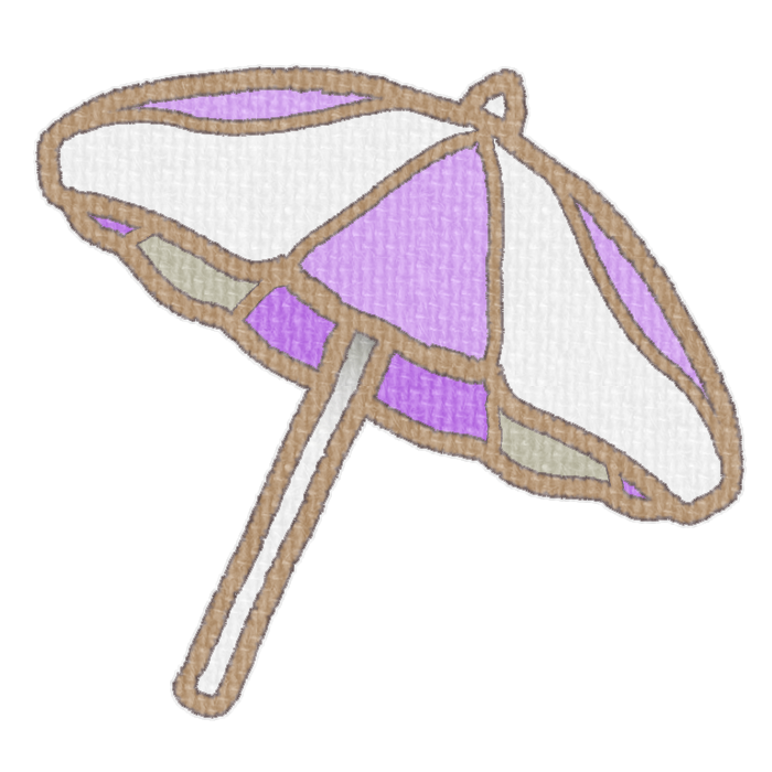 紫色のパラソルの透過イラスト素材