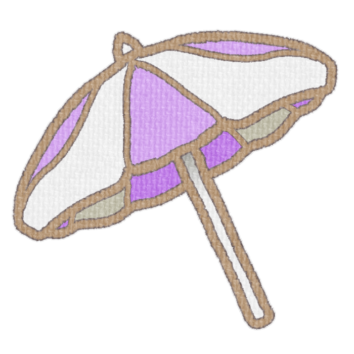 紫色のパラソルの透過イラスト素材