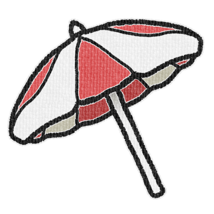 赤いパラソルの透過イラスト素材